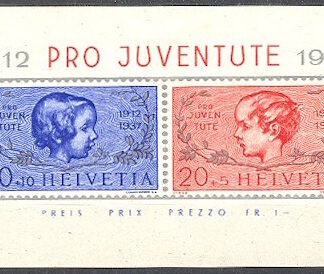 SCHWEIZ, Pro Juventute Block 1937, postfrisch